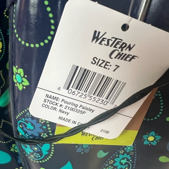 Western Chief Winter Rain Snow Garden Rubber Boots in Pouring Paisley NEW - Picture 11 of 11